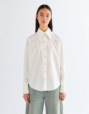 Koszula Damska Wrangler Drama Collar Shirt Worn White 112378112