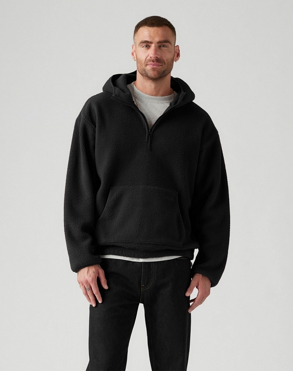 Bluza Męska Levi`s® Hooded Sherpa Pullover Jet Black A8611-0000