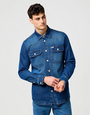 Koszula Męska Wrangler Overshirt Slatebound 112373187