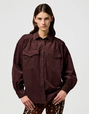 Koszula Damska Wrangler Femme Yoke Western Mahogany 112370790