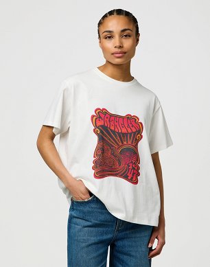 Koszulka Damska Wrangler Girlfriend Tee Worn White 112373021