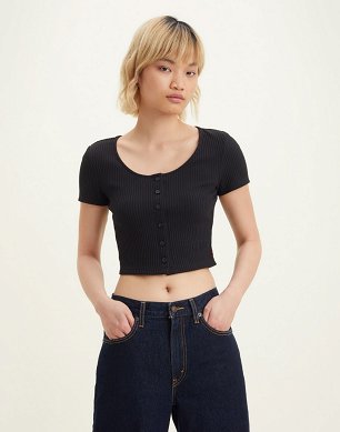 T-shirt Damski Levi`s® Short Sleeve Rach Top Caviar A3389-0001