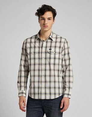 Koszula Męska Lee Worker Shirt In Service Sand L68HKLOY