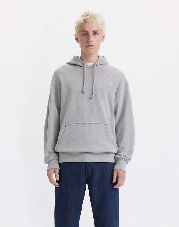 Bluza Męska Levi`s® Relaxed Fit Graphic Hoodie Chrome Headline Midtone Heather Gray 38479-0308