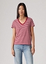 Koszulka Damska Levi`s® The Perfect V-Neck Tee Indigo Stripe Scarlet Smile Cotton 85341-0098