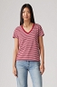 Koszulka Damska Levi`s® The Perfect V-Neck Tee Indigo Stripe Scarlet Smile Cotton 85341-0098