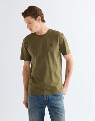 Koszulka Męska Wrangler Sign Off Tee Olive Night 112388207