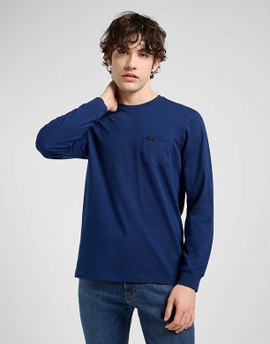 Koszulka Męska Lee Ls Pocket Tee True Navy 112370435
