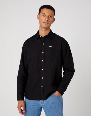 Koszula Męska Wrangler 1 Pkt Shirt Black W5D6LO100