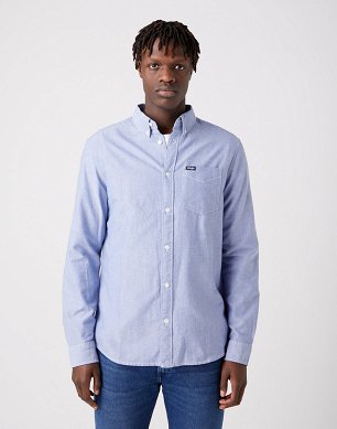 Koszula Męska Wrangler Button Down Shirt Blue Tint W5B1BMX7K