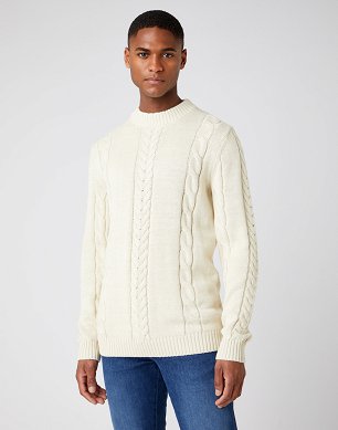 Sweter Męski Wrangler Hemp Knit Natural Ecru W8C1QXC03