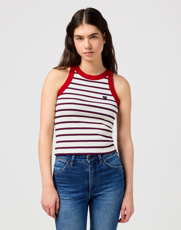 Koszulka Damska Wrangler Ringer Tank Red W112350284