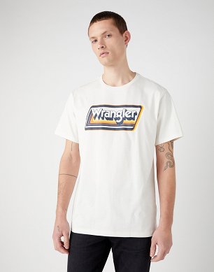 T-shirt Męski Wrangler Graphic Tee Worn In White W753EEW04