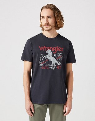 Koszulka Męska Wrangler Americana Tee Faded Black W112350721