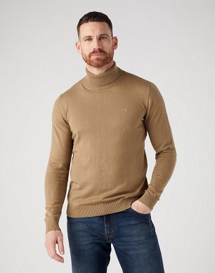 Sweter Męski Wrangler Roll Neck Knit Lead Grey W8D42PM24