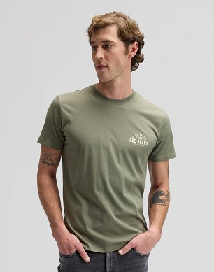 Koszulka Męska Lee Small Logo Tee Mercantile Green 112376520