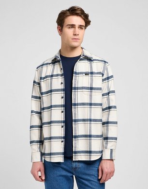 Koszula Męska Lee Mercantile Shirt Vintage Ecru Jaspe Plaid 112370571