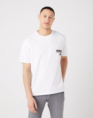 T-shirt Męski Wrangler Slogan Tee White W70NEE989