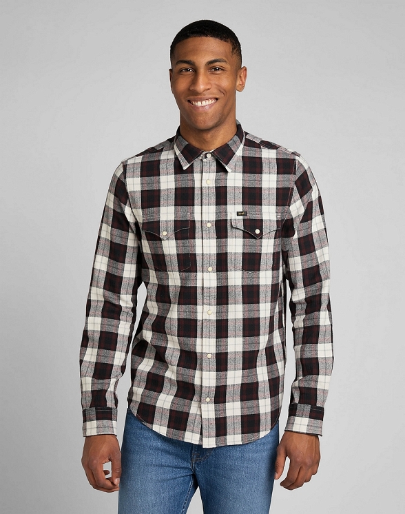 Koszula Męska Lee Clean Reg Western Velvet Beet L66RDH74