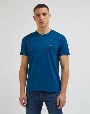 T-shirt Męski Lee Ss Patch Logo Tee Royal Teal L60UFQA68