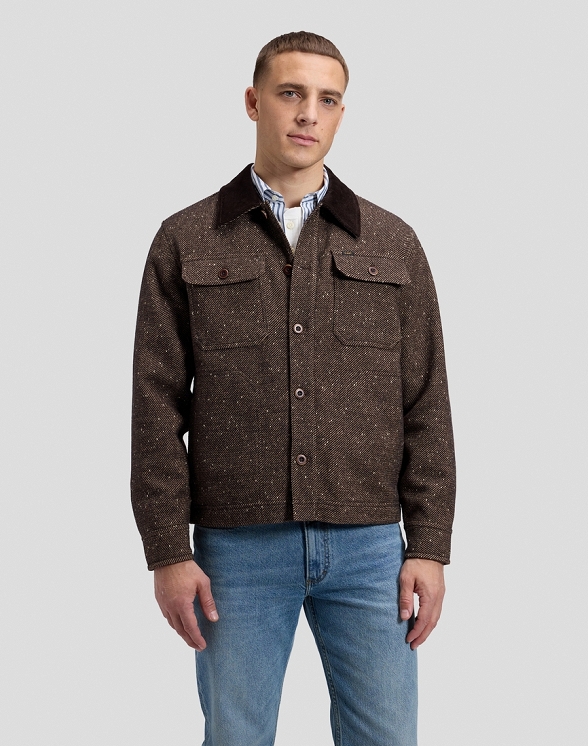 Koszula Męska Lee Cord Collar Mix Overshirt Chocolate Torte 112386619