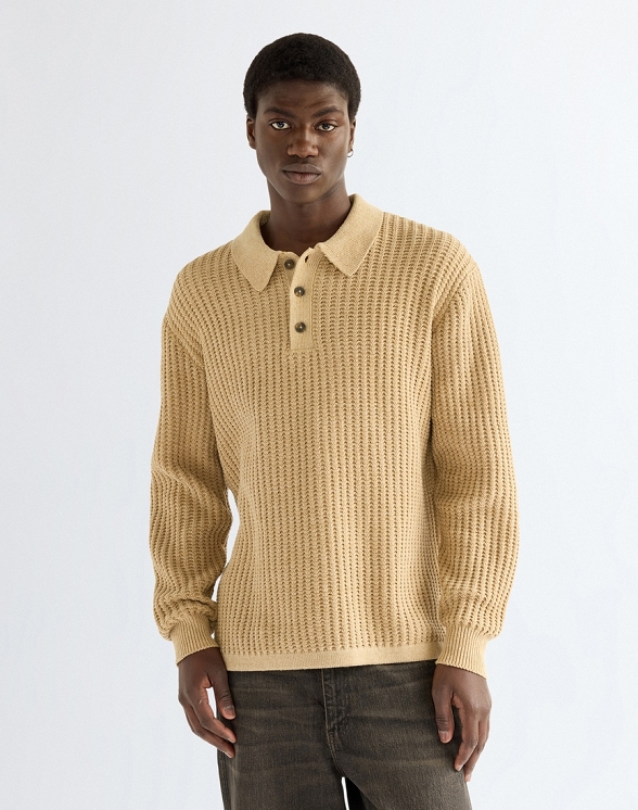 Sweter Męski Wrangler Polo Sweter Mojave Heather 112387650