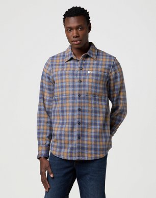 Koszula Męska Wrangler Overshirt Navy Tan 112371408