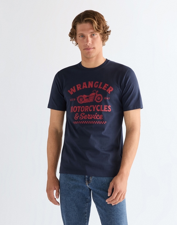 Koszulka Męska Wrangler Americana Tee Navy 112378504