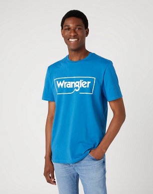 T-shirt Męski Wrangler Frame Logo Tee Deep Water W70JD369F