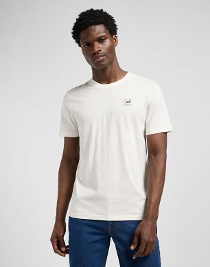 Koszulka Męska Lee Regular Tee Woven Label Ecru 112370445