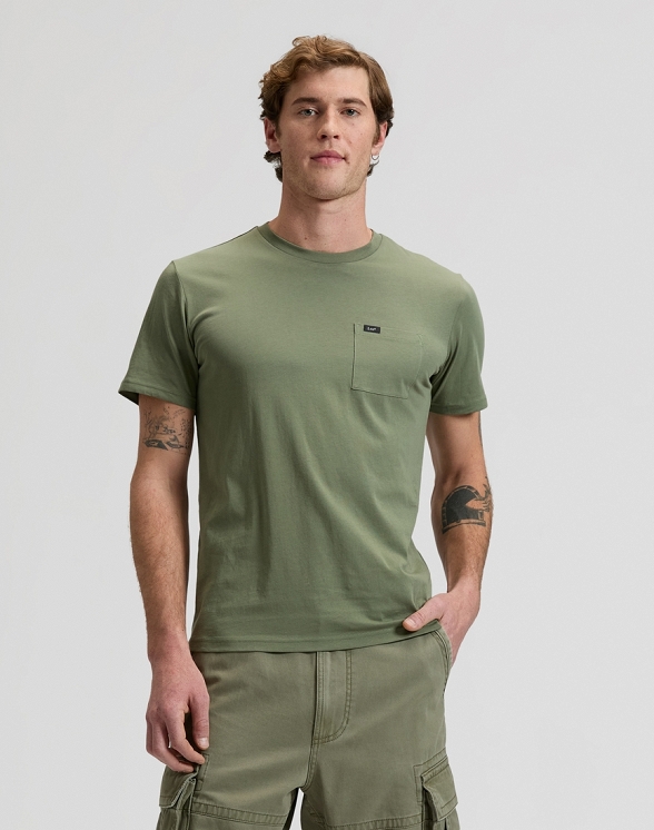 Koszulka Męska Lee Pocket Tee Mercantile Green 112376516