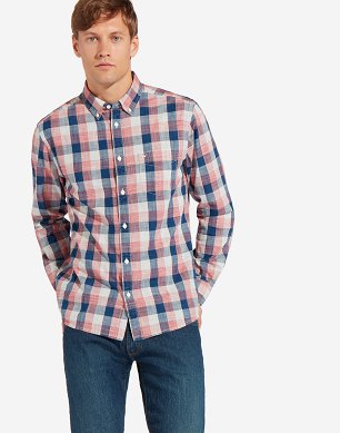 Koszula Męska Wrangler LS 1PKT Button Down SCARLET Red W58836CUU