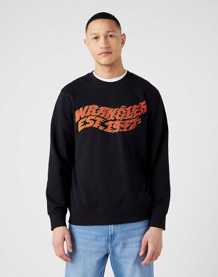 Bluza Męska Wrangler Graphic Crew Black W6E9IL100