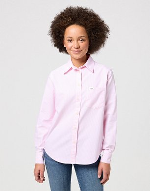 Koszula Damska Wrangler 1 Pkt Shirt Pink Stripe 112350327