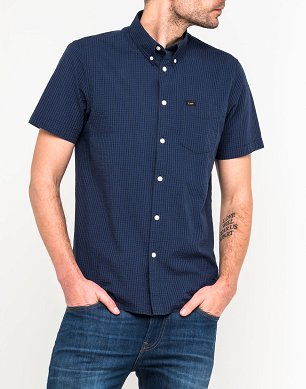 Koszula Męskie Lee Button Down SS Navy DROP L886GDEE