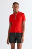 Koszulka Damska Wrangler Quarter Zip Polo Flame Scarlet 112378398