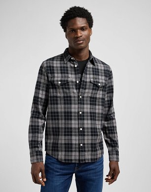 Koszula Męska Lee Regular Shirt Black Painter Gray 112370456