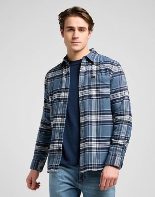 Koszula Męska Lee Mercantile Shirt Vintage Blue Plaid 112370574