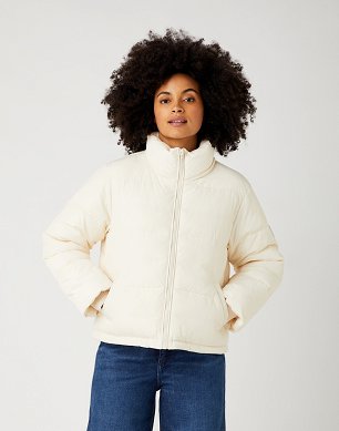 Kurtka Damska Wrangler Short Puffer White Swan W4Q3YJX3C