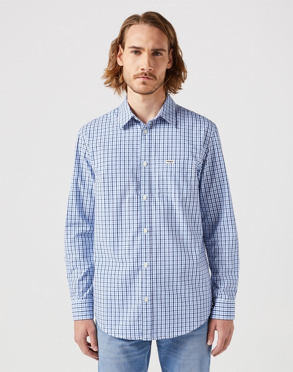 Koszula Męska Wrangler Ls 1 Pkt Shirt Light Blue W112350478