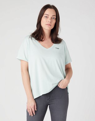 T-shirt Damski Wrangler Drapey V Neck Tee Surf Spray W7XKEVX6U