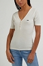 T-shirt Damski Lee Ss Henley Ecru L44KIPNQ
