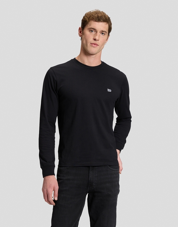 Koszulka Męska Lee Ls Patch Logo Tee Black 112386435