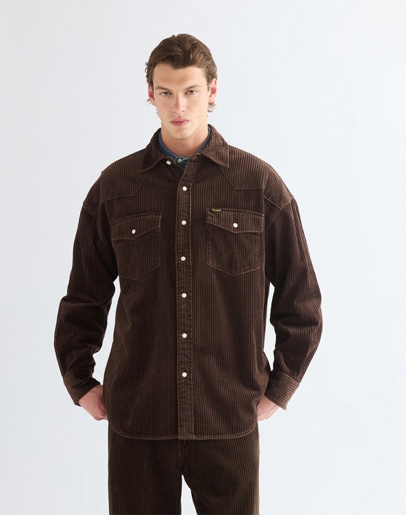 Koszula Męska Wrangler Western Shirt Coffee 112387001