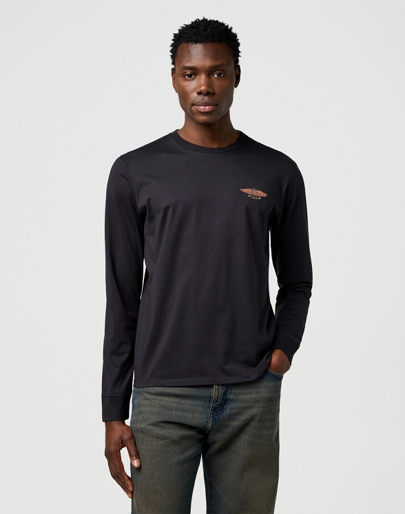 Koszulka Męska Wrangler Ls Americana Tee Black 112371470