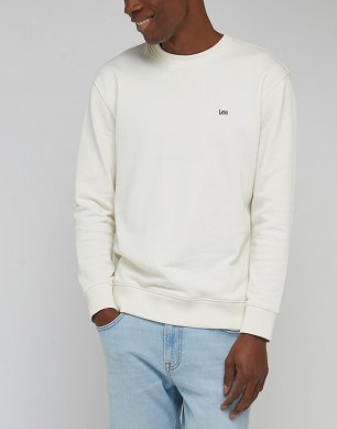 Bluza Męska Lee Plain Crew Sws Ecru L81IFWNQ