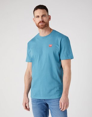 T-shirt Męski Wrangler Sign Off Tee Storm Blue W70MEE33B