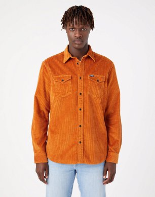 Koszula Męska Wrangler Two Flap Pocket Shirt Nutmeg Brown W5B72BH02