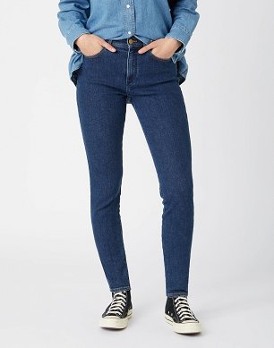 Spodnie Damskie Wrangler High Rise Skinny Static Dark W27HTX317