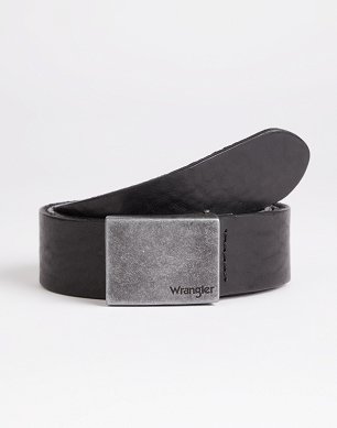 Pasek Męski Wrangler Plate Buckle Belt Black W0E3U1100